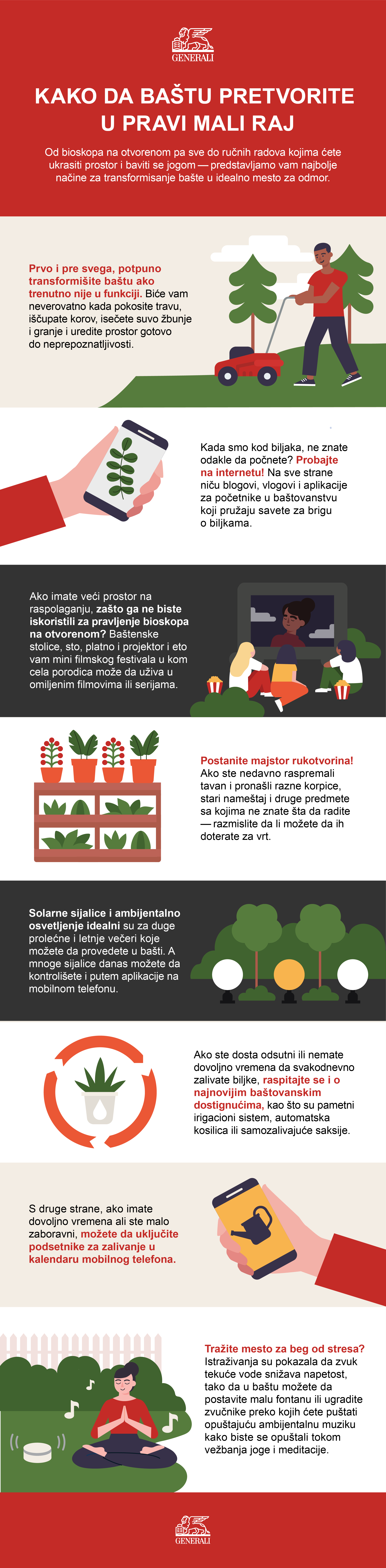 Infografik - Kako da bastu pretvorite u pravi mali raj