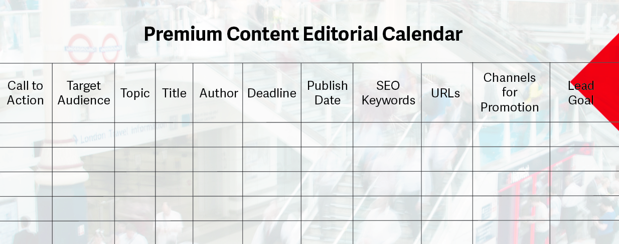 Premium Content Editorial Calendar