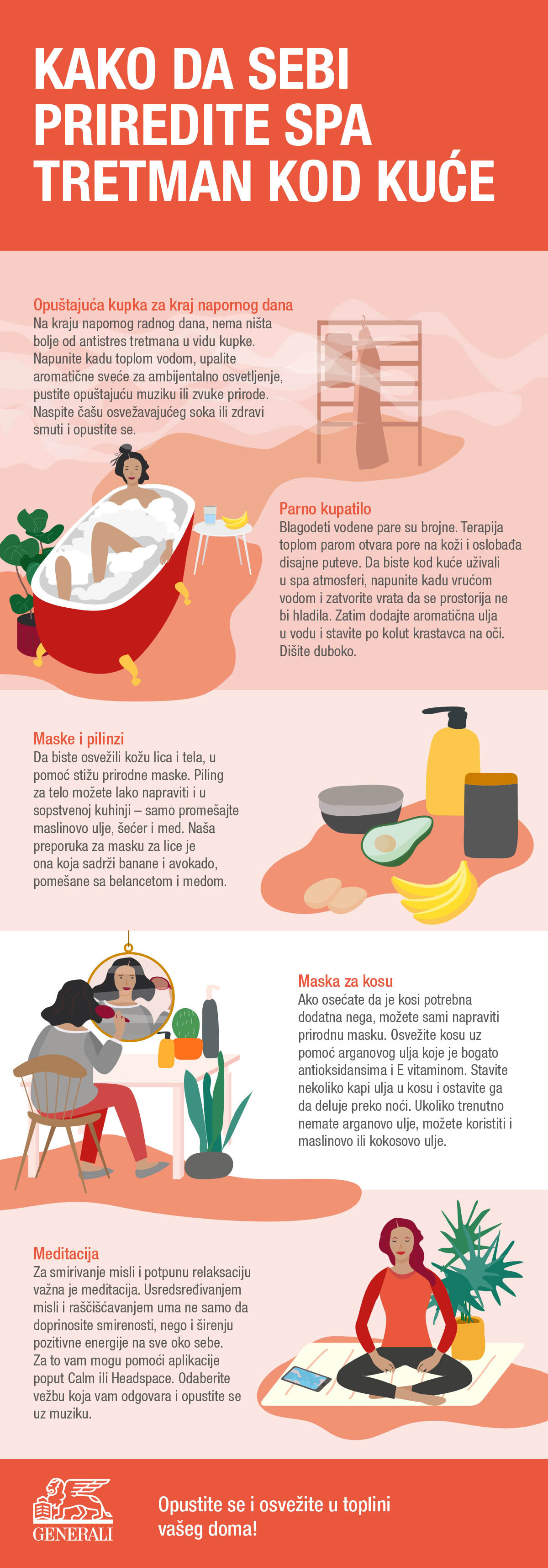 Infografik - Kako da sebi priredite spa tretman kod kuće